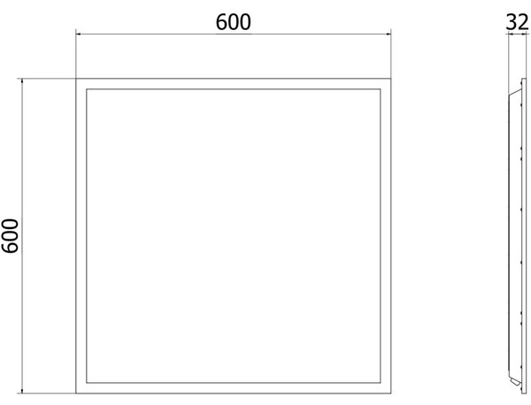 Mexen Brill-S, stropný LED panel 60×60 cm, 36 W, neutrálna biela 4000K, L202-060-060-3640-70