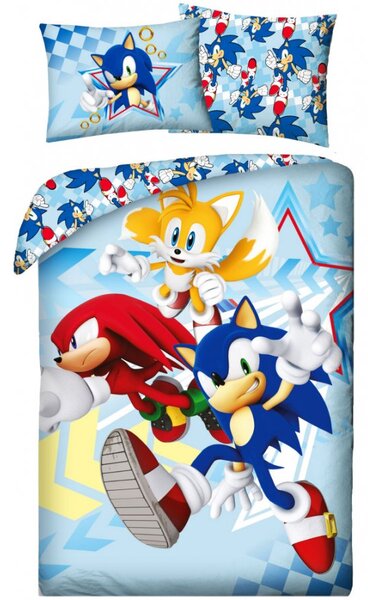 Posteľné obliečky Ježko Sonic 2 - 100% bavlna - 70 x 90 cm + 140 x 200 cm