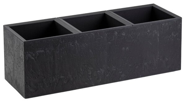 HowHomely Květináč na kolečkách BETONIQUE 90x30 cm černý beton