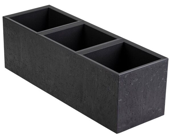 HowHomely Květináč na kolečkách BETONIQUE 90x30 cm černý beton