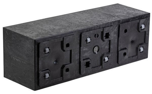 HowHomely Květináč na kolečkách BETONIQUE 90x30 cm černý beton