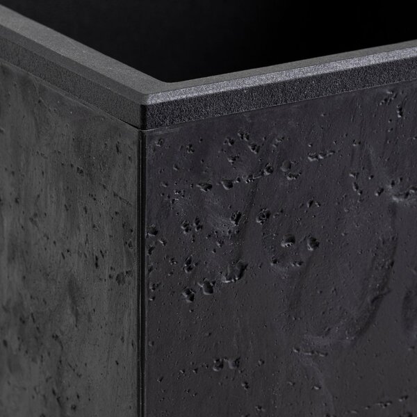 HowHomely Květináč na kolečkách BETONIQUE 90x30 cm černý beton
