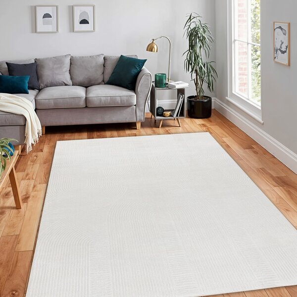 Dywany Łuszczów, Kusový koberec Balance 9086 cream, 80x150, biela, obývacia izba