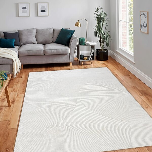 Dywany Łuszczów , Kusový koberec Balance 0194 cream, 80x150, biela, obývacia izba