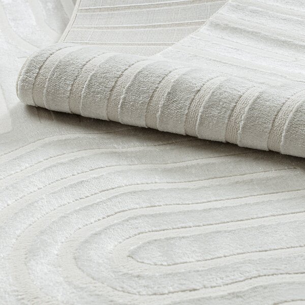 Dywany Łuszczów , Kusový koberec Balance 1918 cream, 80x150, biela, obývacia izba