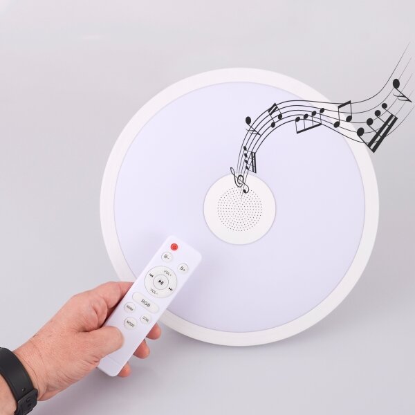Globo - LED RGB Kúpeľňové svietidlo s reproduktorom RAFFY LED/18W/230V IP44 + DO