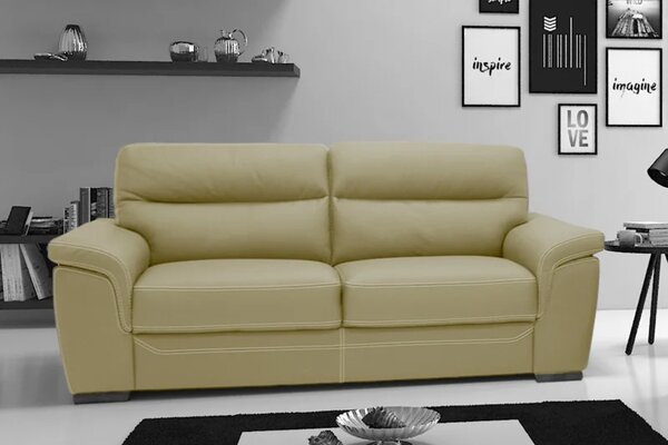 Zltahala.sk Kožená pohovka ROSSO II 3P, cappuccino (cappuccino 313)