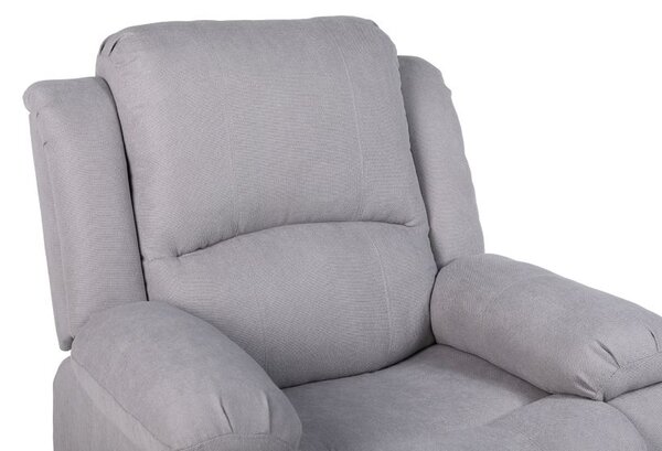 Luxusné relaxačné polohovacie kreslo s výklopnou podnožou, svetlosivá látka (k411893)