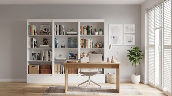 TP Living Sada 3 ks kancelářských regálů Palermo bílá
