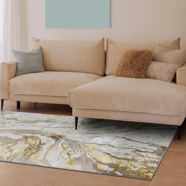 Dywany Łuszczów , Kusový koberec Bliss Z162AZ173 gold/cream, 80x150, béžová, kancelária