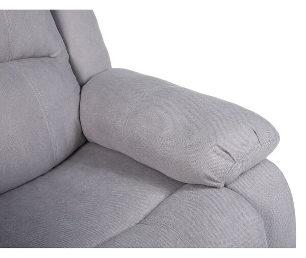 Luxusné relaxačné polohovacie kreslo s výklopnou podnožou, svetlosivá látka (k411893)