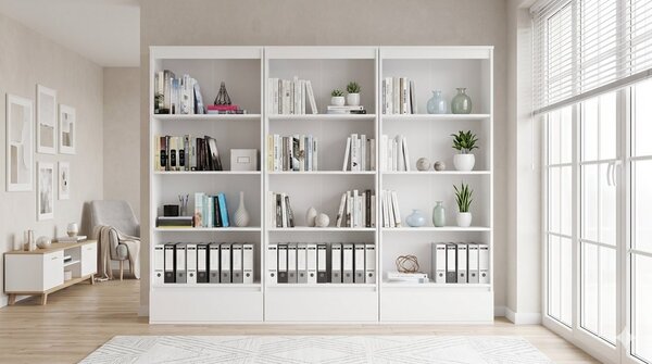 TP Living Sada 3 ks kancelářských regálů Palermo bílá