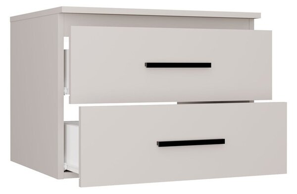 TP Living Závěsná skříňka pod umyvadlo s deskou NEL 2S 60 cm kašmírová