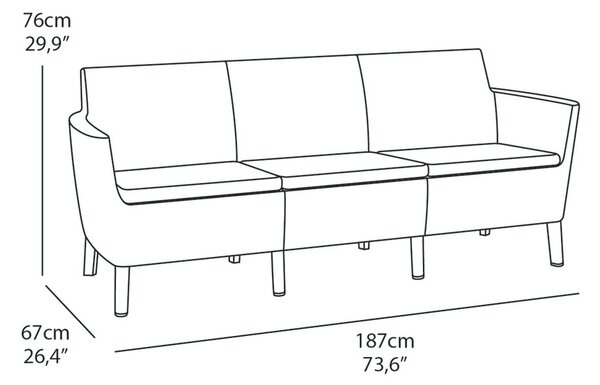 Pohovka SALOMON 3 seater sofa | hnedá