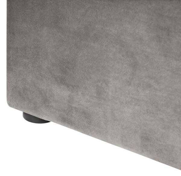 Posteľ s úložným priestorom svetlosivá zamatové čalúnenie 180 x 200 cm prešívané čelo lamelový rošt glamour dizajn
