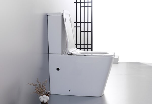 CERANO - WC kombi Bruno, Rimless + Slim/UF sedátko - spodný/zadný odpad - biela lesklá - 64x36 cm