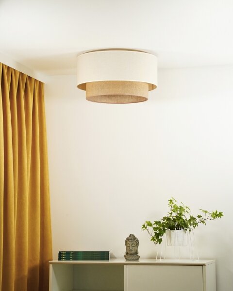 Duolla - Stropné svietidlo BOHO 1xE27/15W/230V pr. 45 cm béžová/hnedá