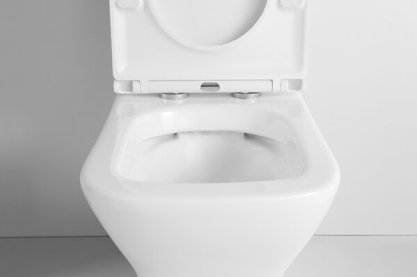 CERANO - WC kombi Hugo, Rimless + Slim/UF sedátko - spodný/zadný odpad - biela lesklá - 63,5x35,5 cm