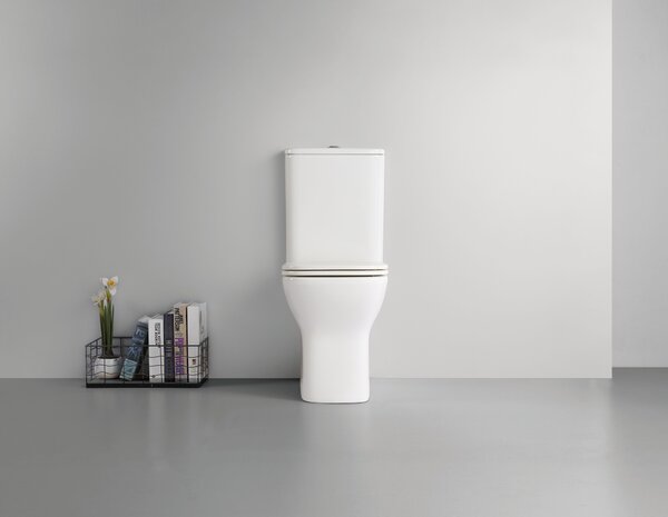 CERANO - WC kombi Hugo, Rimless + Slim/UF sedátko - spodný/zadný odpad - biela lesklá - 63,5x35,5 cm