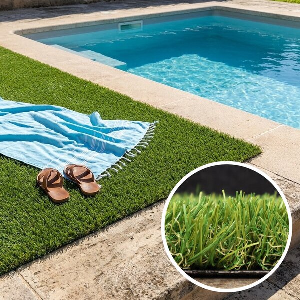 Europe Grass , Umelá tráva Rosalia, vyrezať kruh, šíře 4m, zelená