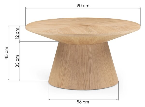 Hector Konferenčný stolík Dalarna 90 cm dub prírodný