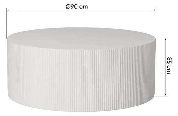 Hector Konferenčný stolík Ermanno 90 cm sivý/béžový