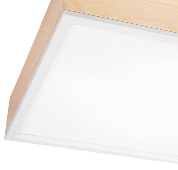Stropné svietidlo NATURAL SQUARE 4xE27/15W/230V 48x48 cm borovica/biela