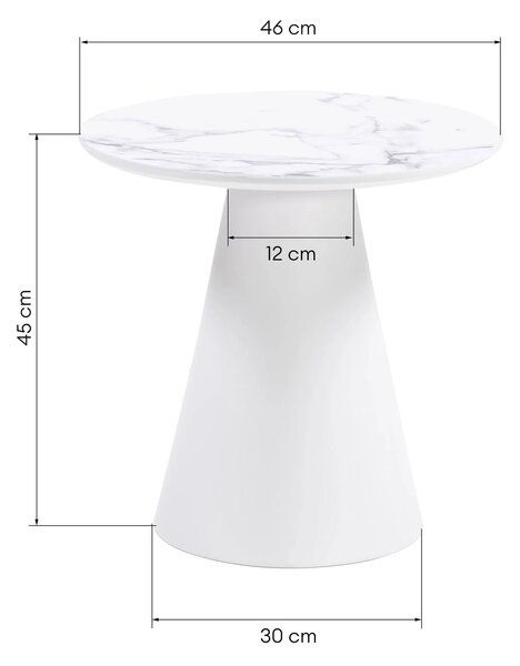 Hector Konferenčný stolík Margos 46 cm biely/mramor I