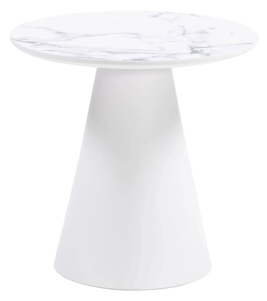 Hector Konferenčný stolík Margos 46 cm biely/mramor I