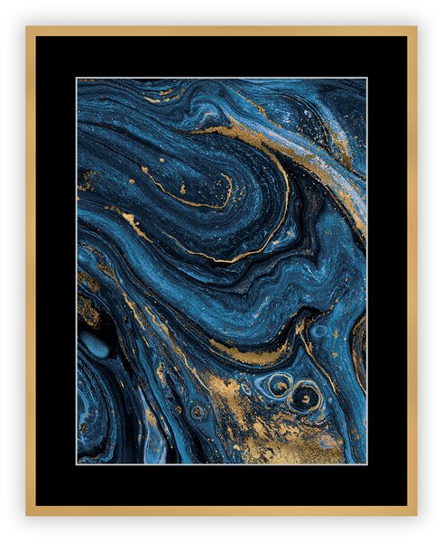 Obraz Abstract Blue&Gold II 40 x 50cm