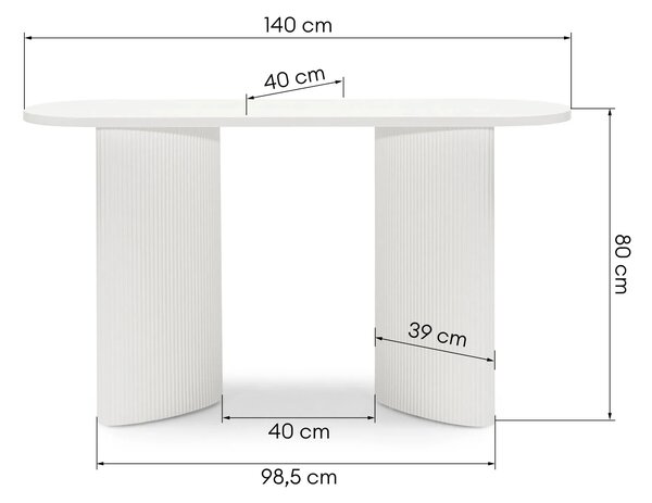 Hector Konferenčný stolík Pauline 140 cm biely