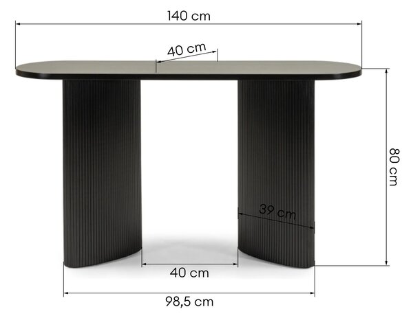 Hector Konferenčný stolík Pauline 140 cm čierny