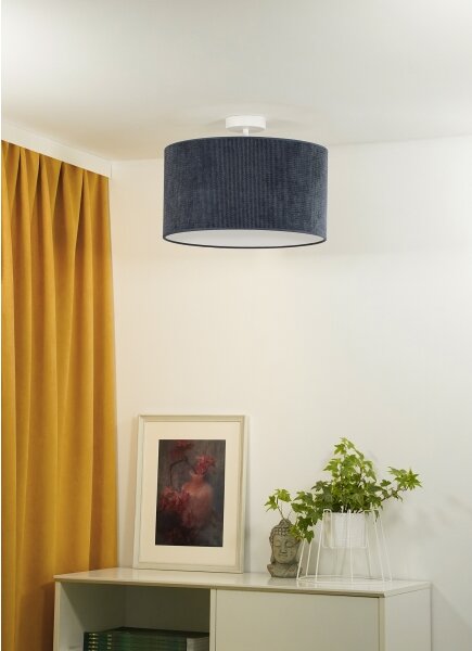 Duolla - Prisadený luster CORDUROY 1xE27/15W/230V tmavo pr. 40 cm modrá