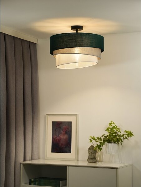 Duolla - Prisadený luster TRIO 1xE27/15W/230V pr. 45 cm zelená/šedá/biela