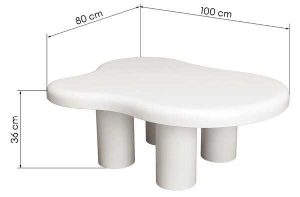 Hector Konferenčný stolík Vercelli, 100 cm biely