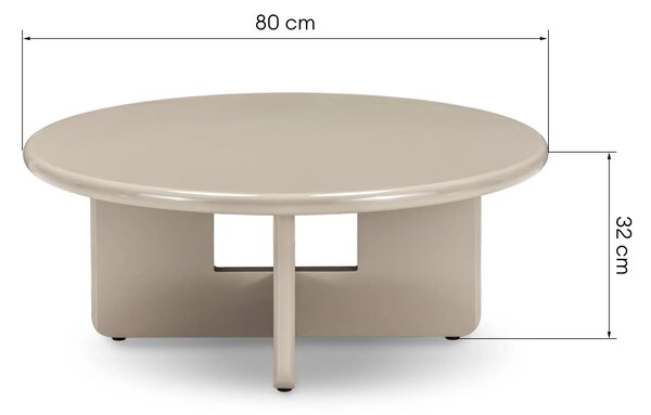 Hector Konferenčný stolík Vinto 80 cm béžový