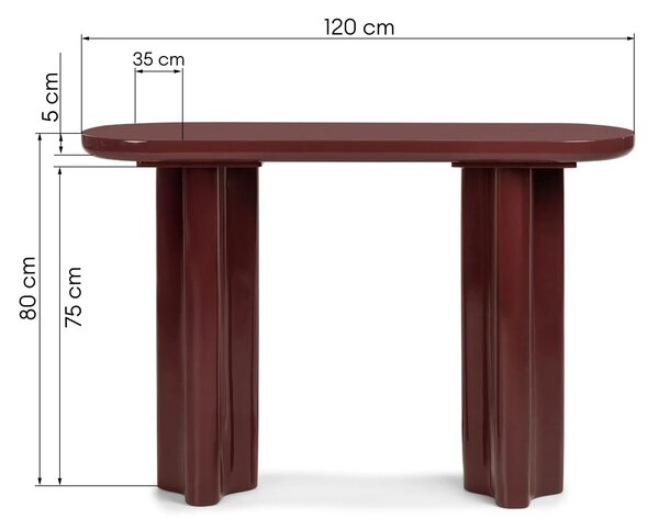 Hector Konzolový stolík Jalo 120 cm vínovo-hnedý