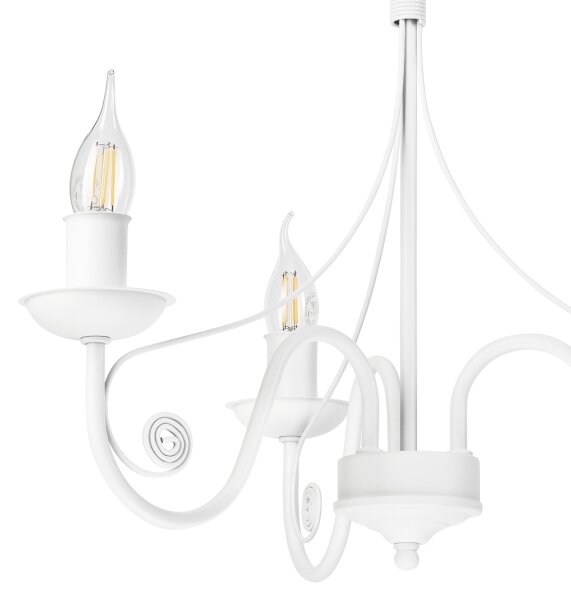 Luster na reťazi DONATO 3xE14/40W/230V biela