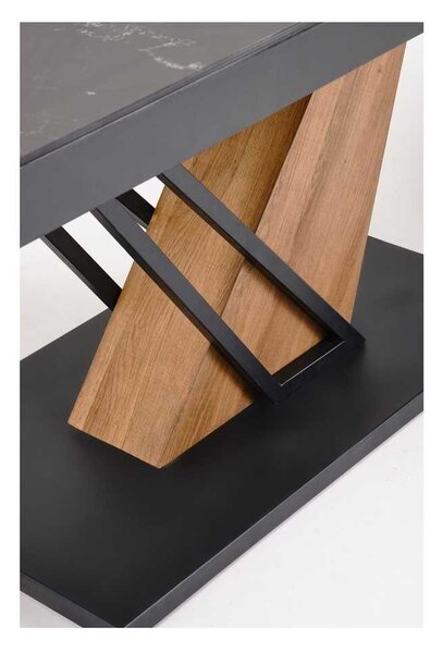 Jedálenský stôl Sterzo 160-200 x 90 cm, čierna / dub zlatý
