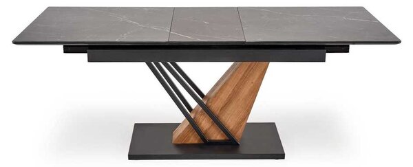 Jedálenský stôl Sterzo 160-200 x 90 cm, čierna / dub zlatý