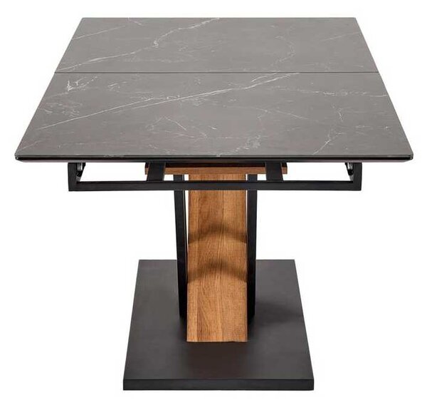 Jedálenský stôl Sterzo 160-200 x 90 cm, čierna / dub zlatý