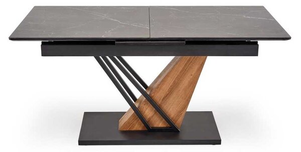 Jedálenský stôl Sterzo 160-200 x 90 cm, čierna / dub zlatý