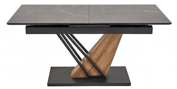 Jedálenský stôl Sterzo 160-200 x 90 cm, čierna / dub zlatý