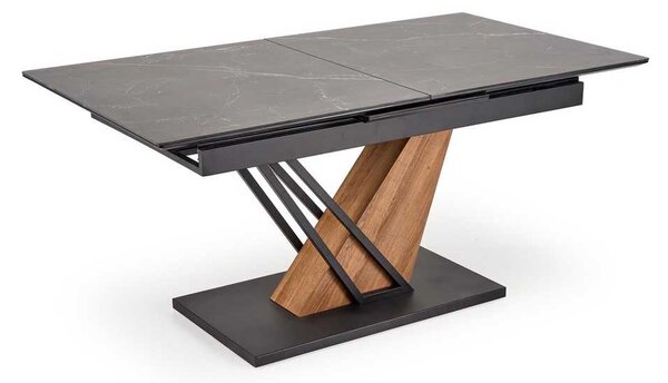 Jedálenský stôl Sterzo 160-200 x 90 cm, čierna / dub zlatý