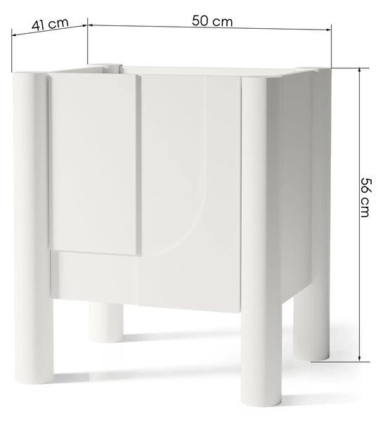 Hector Nočný stolík Lunaria 50 cm biely