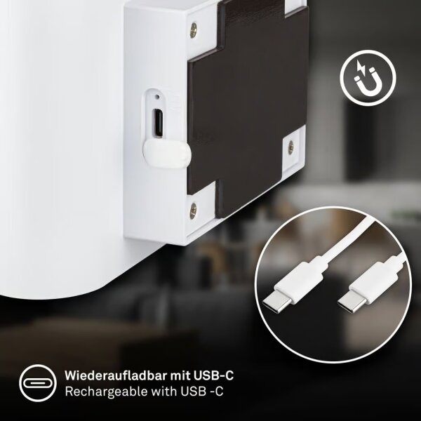 Briloner 3878016 - LED nabíjacie nástenné svietidlo so senzorom CHAT LED/3W/5V 2000 mAh biela