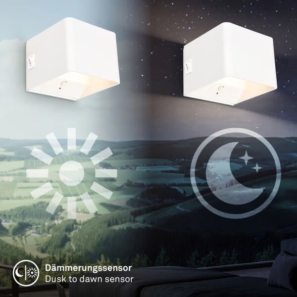 Briloner 3879016 - LED nabíjateľné nástenné svietidlo s pohybovým senzorom BORRA LED/1,5W/5V 3600 mAh biela