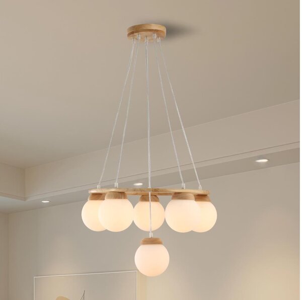 Brilagi - Závesný luster na lanku VISBY WOOD 6xE27/60W/230V priemer 58 cm drevo
