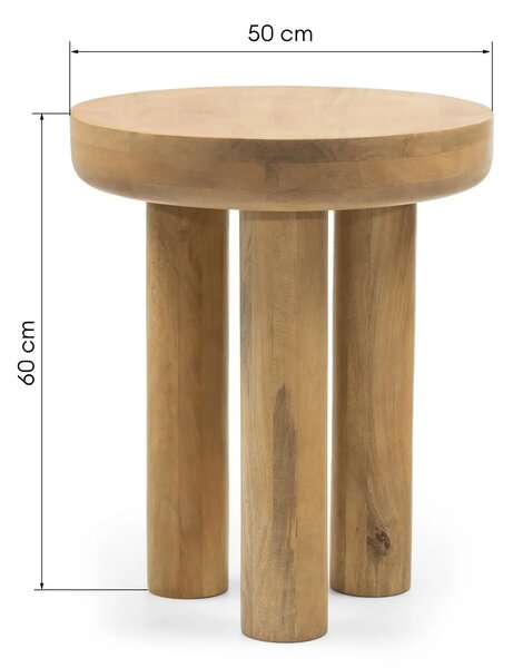 Hector Odkladací stolík Limali 50 cm mangové drevo hnedý