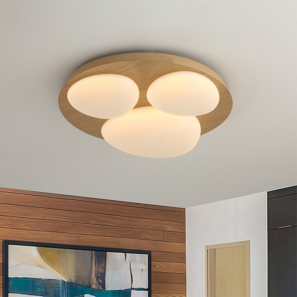 Brilagi - LED stropné svietidlo VISBY WOOD LED/36W/230V priemer 50 cm hnedé